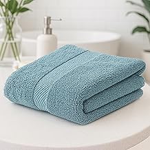 Earthy Fables Premium Bath Towel - 100% Combed Cotton, 600 GSM, Ultra Soft, Quick Dry and Highly Absorbent for Home, Travel and Acne-Prone Skin, 150 x 75 cm, Aqua