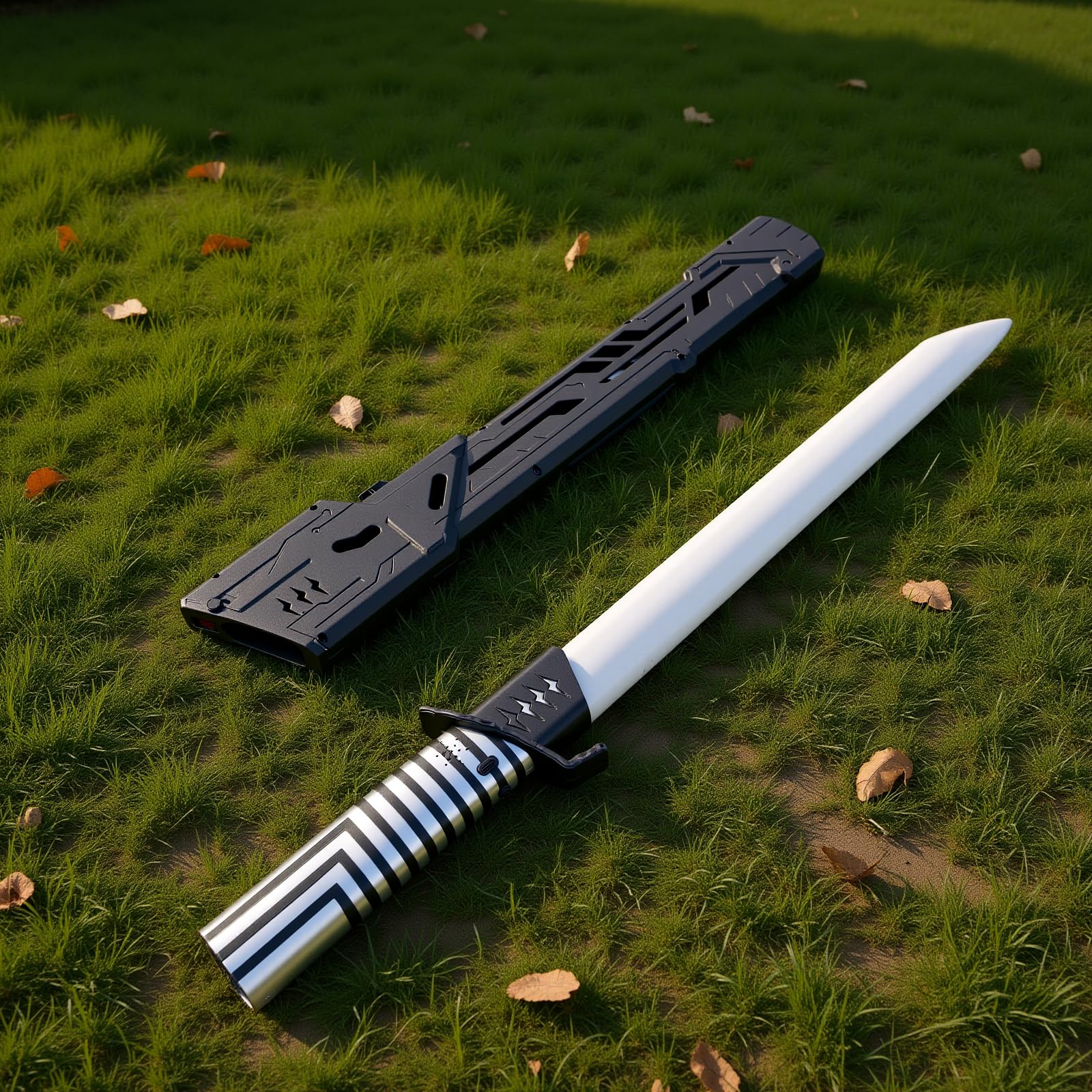 Leuchtendes Schwert, LED-Säbelspielzeug, Buntes Farbverlaufslichtschwert mit Futuristischem Metallic-Design, Ideal für Cosplay, Rollenspiele und Partys