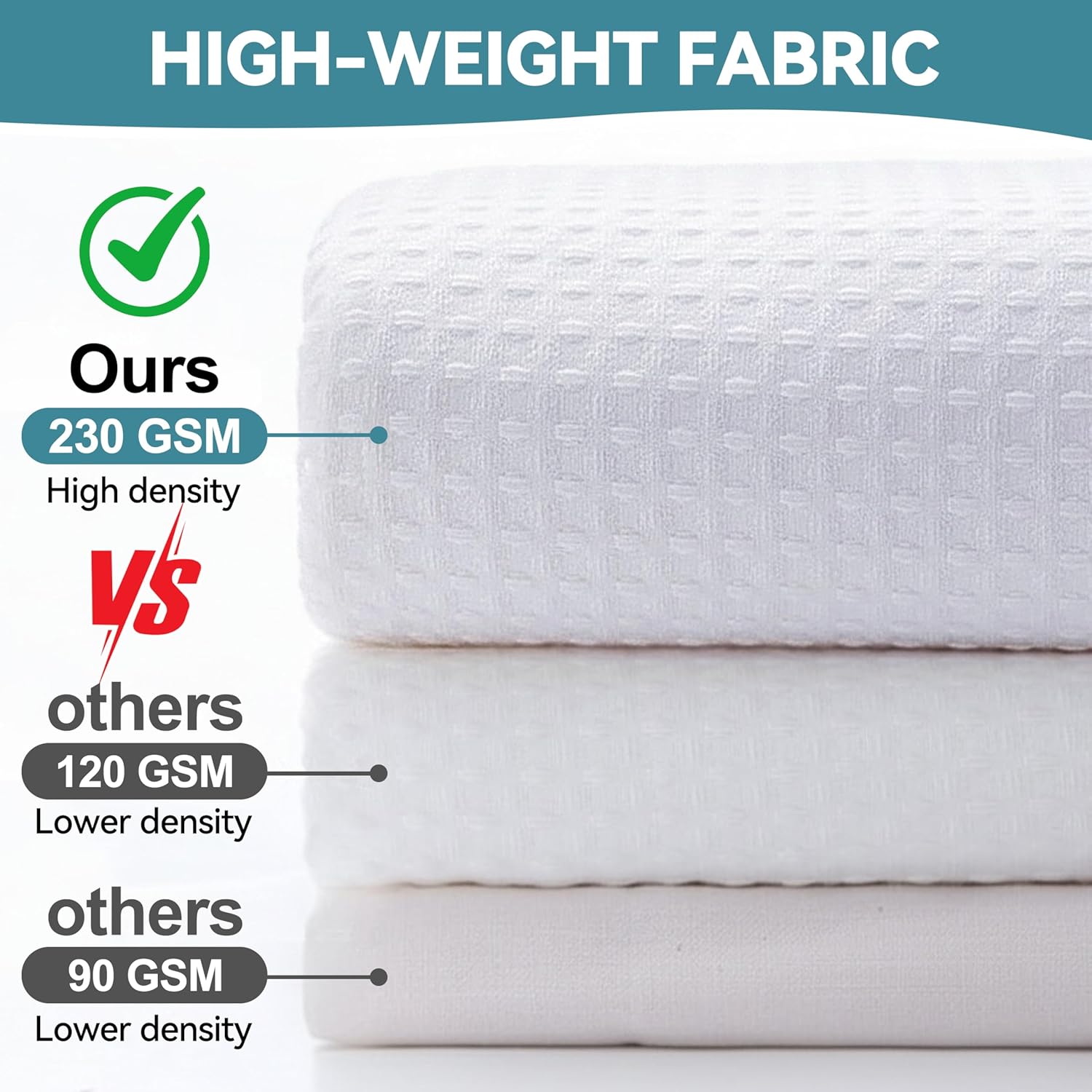 Conbo Mio Extra Long No Hook Waffle Weave Shower Curtain with Snap in Liner Set, Hotel Luxury White Shower Curtains for Bathroom with See Through Top Window, Waterproof, Washable 71W x 84H