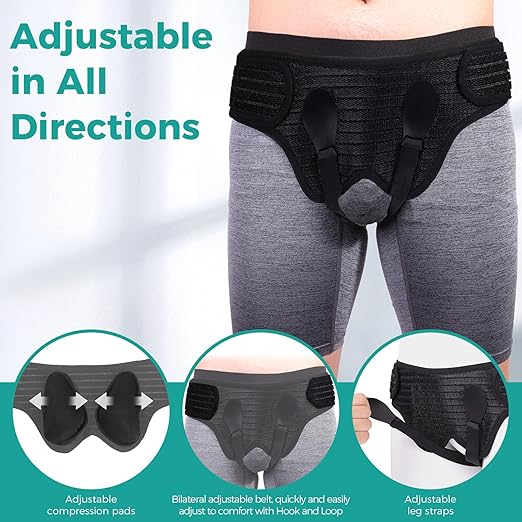 Faja Hernia Lefeke Hombre/Mujer Ajustable Soporte Inguinal 4 Almohadillas miniatura 3