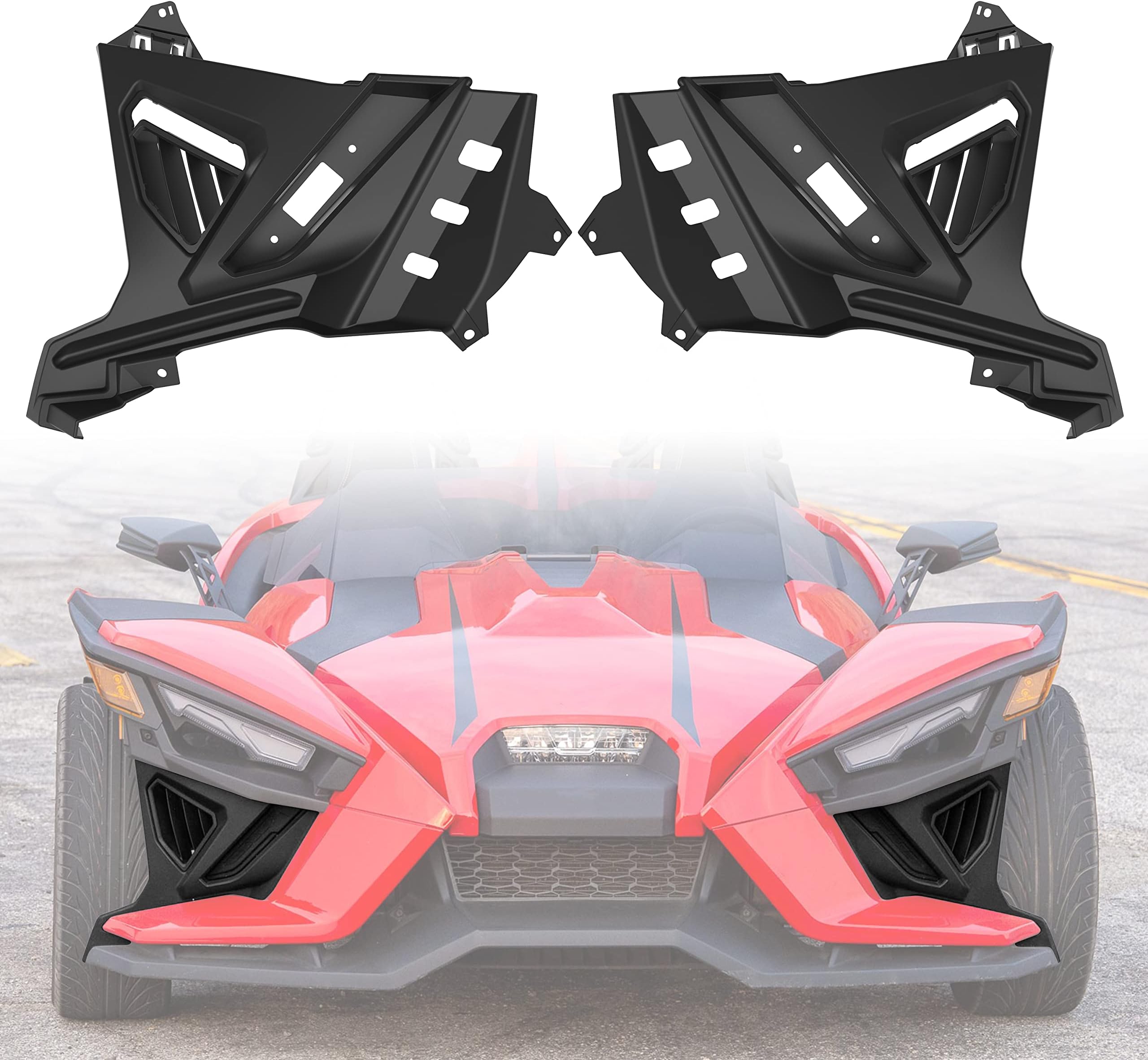 SAUTVS Front Lower Accent Panel Kit for Slingshot 2020-2023, DRL Decorative Plate Daytime Running Lights Trim Panel Upgrade Kit for Polaris Slingshot S SL SLR R LE 2020-2023 Accessories
