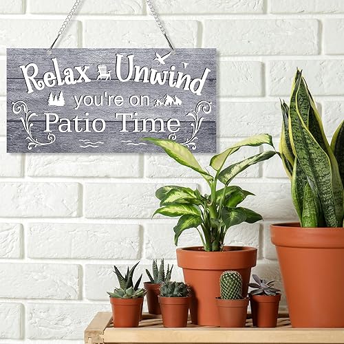 Vista 18 de Hotop Letrero de metal para patio al aire libre, decoración para patio trasero, porche, arte de pared, balcón, glorieta, accesorios para decoración