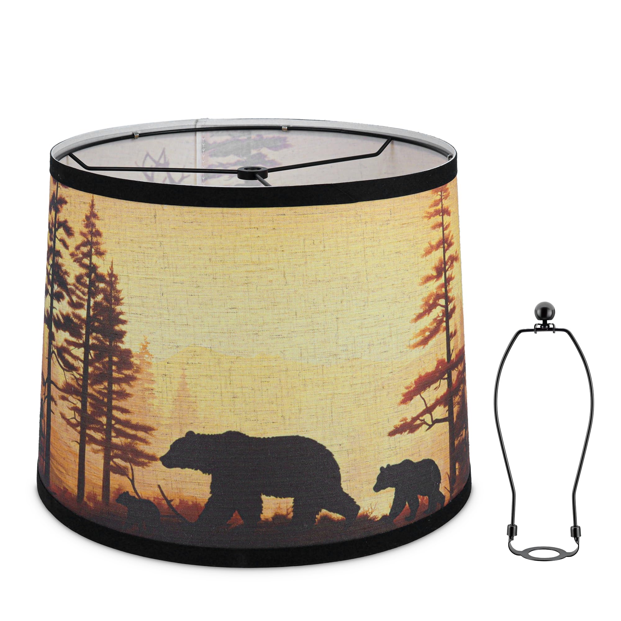 Photo 1 of DOLOOTA Bear Print Drum Lamp Shade