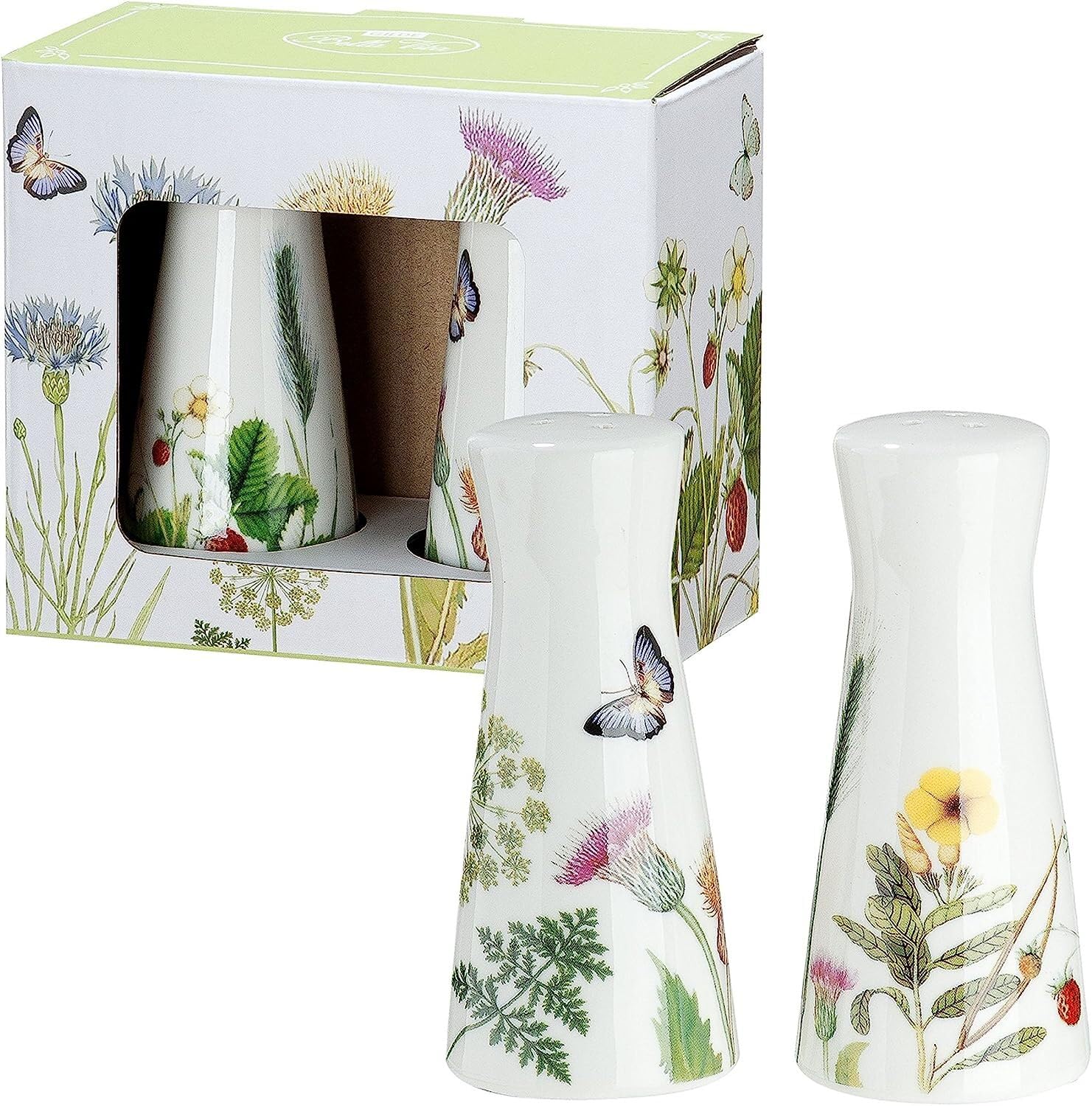 Bella Vita Bone China Wild Flowers Salt and Pepper Shakers Set