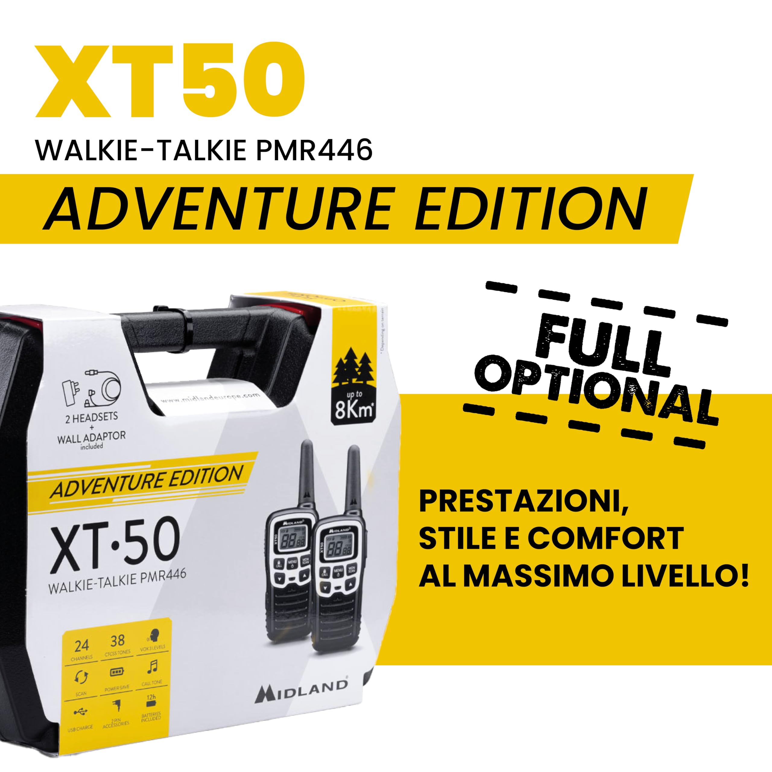 Walkie Talkie XT50 ADVENTURE 2 Transceivers PMR446 - Dettaglio