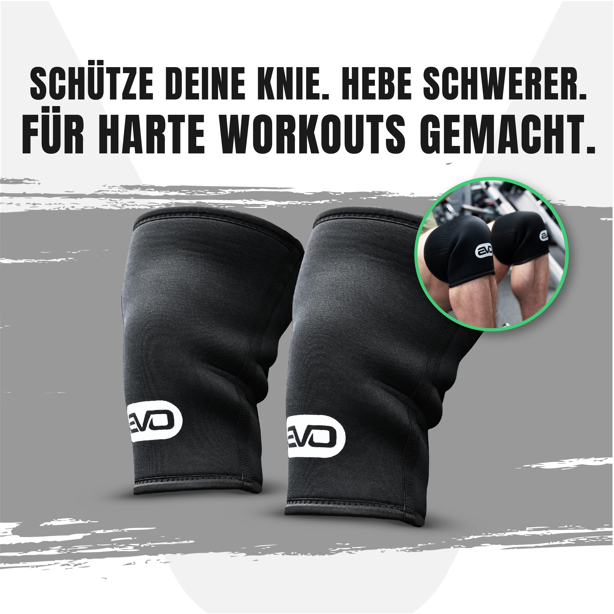 EVO SPORTS FUEL Ginocchiera per uomo/donna | 7 mm Neoprene Knee Sleeves per sport, allenamento della forza, CrossFit, sollevamento pesi e fitness | Fascia di compressione per supporto e protezione (1
