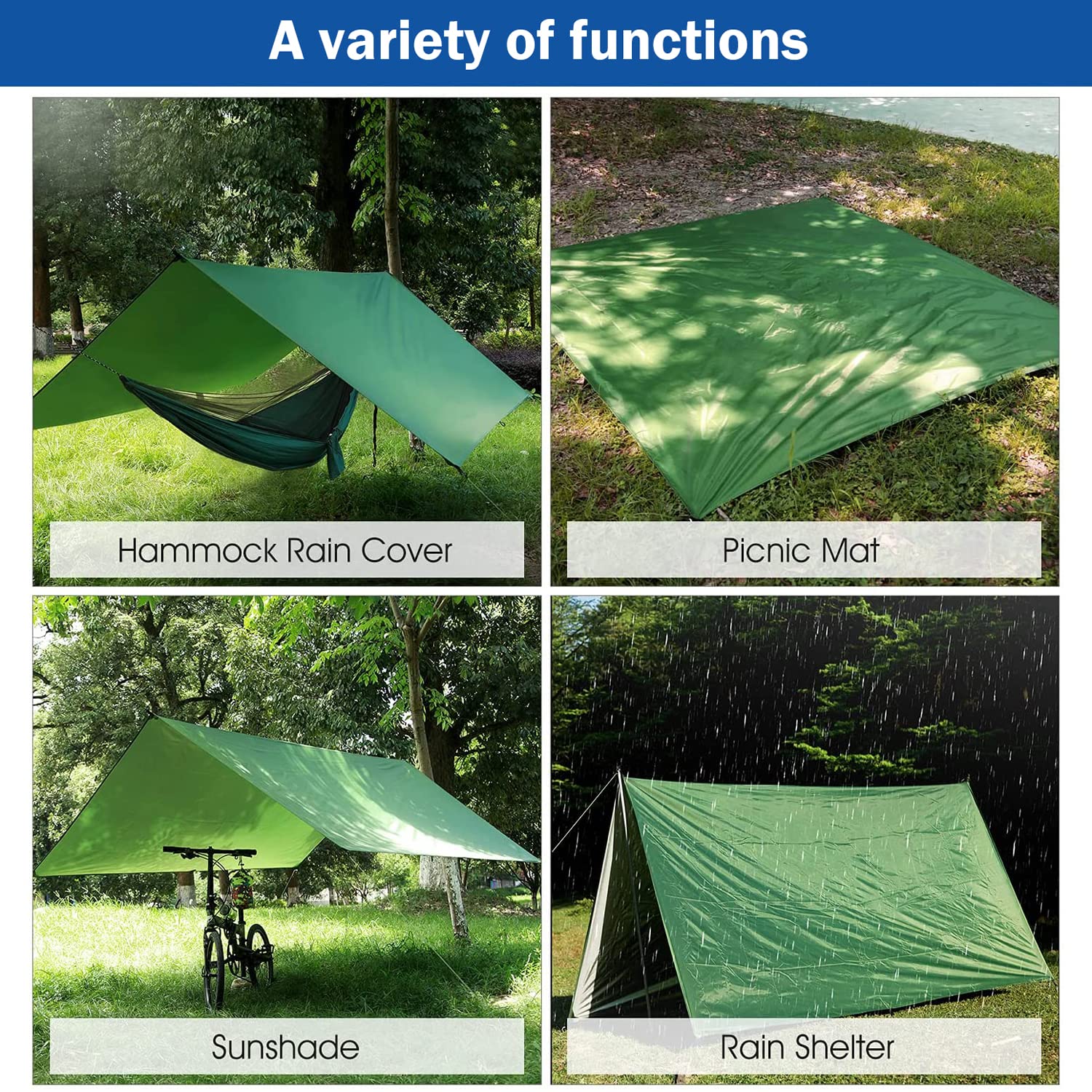 Zeltplanen Camping wasserdichte Tarp Sonnensegel Sonnenschutz, Anti-UV Schnee Regen Sonnen Schutz Outdoor Plane Leicht Kompakt Leichte Picknickdecke Für Wandern Reisen (Orange)