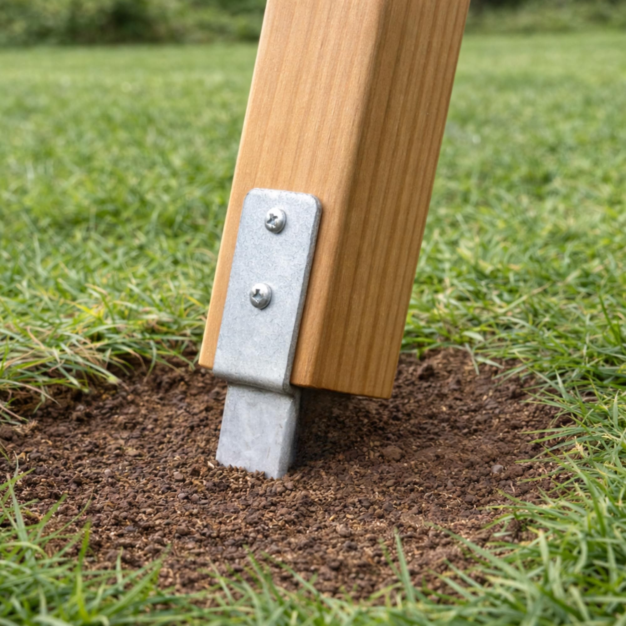 Piquets d'ancrage au Sol 430mm - 4 Pièces - Pour balançoires et aires de jeux - Acier Galvanisé à Chaud