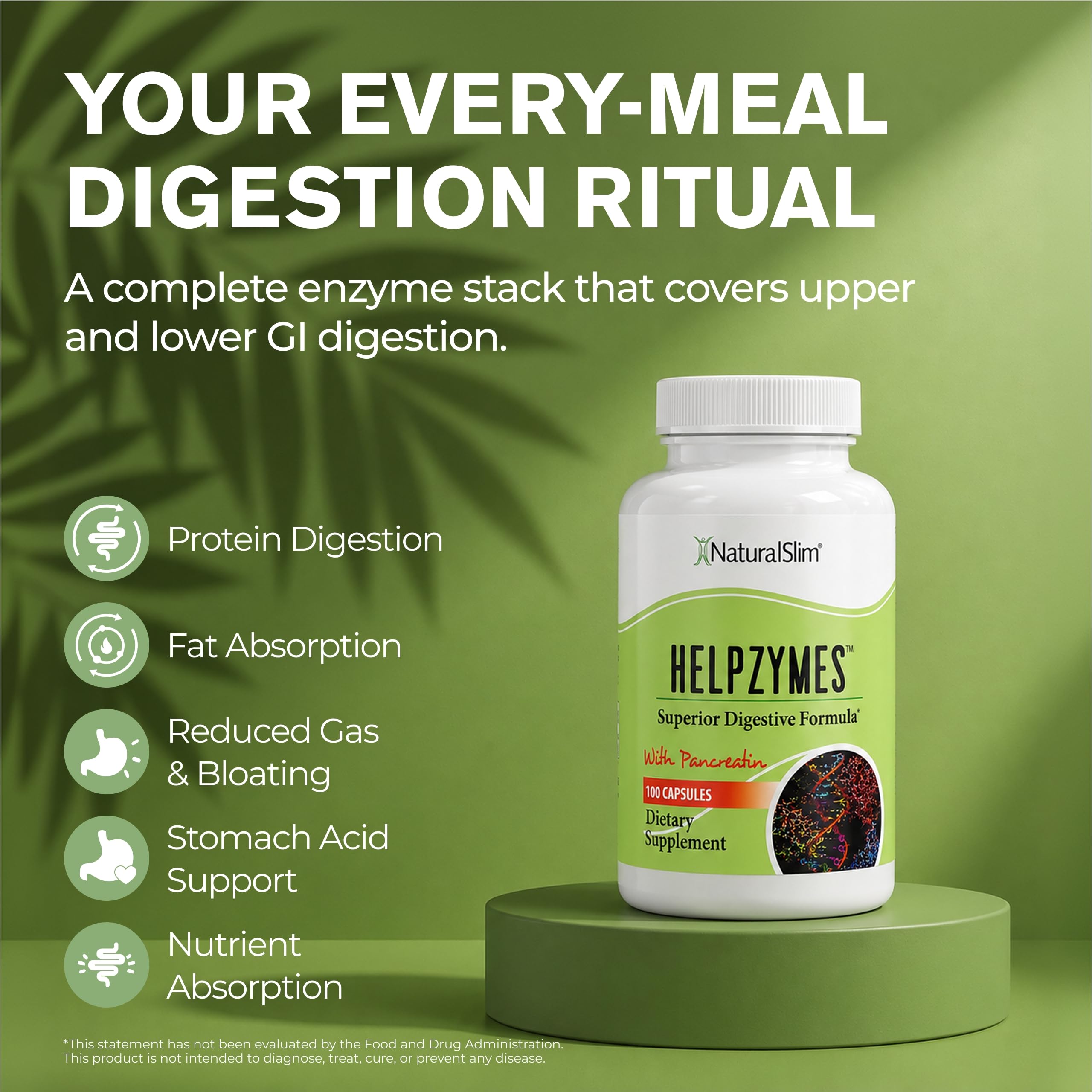 Amazon.com: NaturalSlim Helpzymes Digestive Enzymes, 100 Capsules