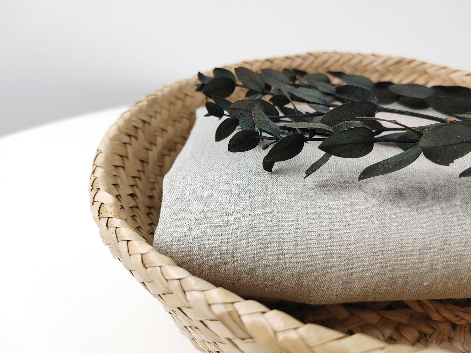 Natural Comfort: Linen Cotton Stretch Twill Fabric 6336 Natural