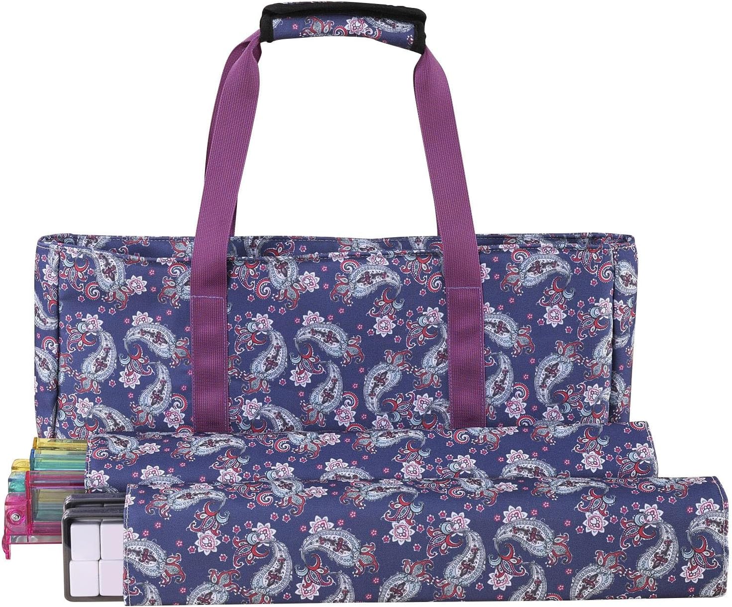 Mjaie Stylish Multi Color Mahjong Game Carrier Crafted from Tear Oxford Fabric Great for Incidents and Trips Camping Mahjong Gear Set