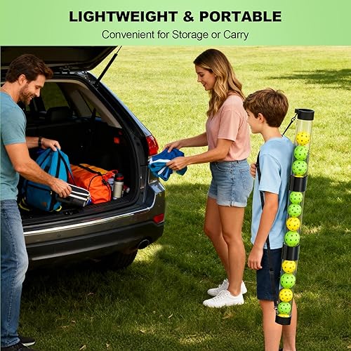 Miniatura 4 de Pickleball Ball Retriever - Tubo de recogida de 17 bolas de pickleball con correa para el hombro, rápido y portátil para pickleball tubo de recogida