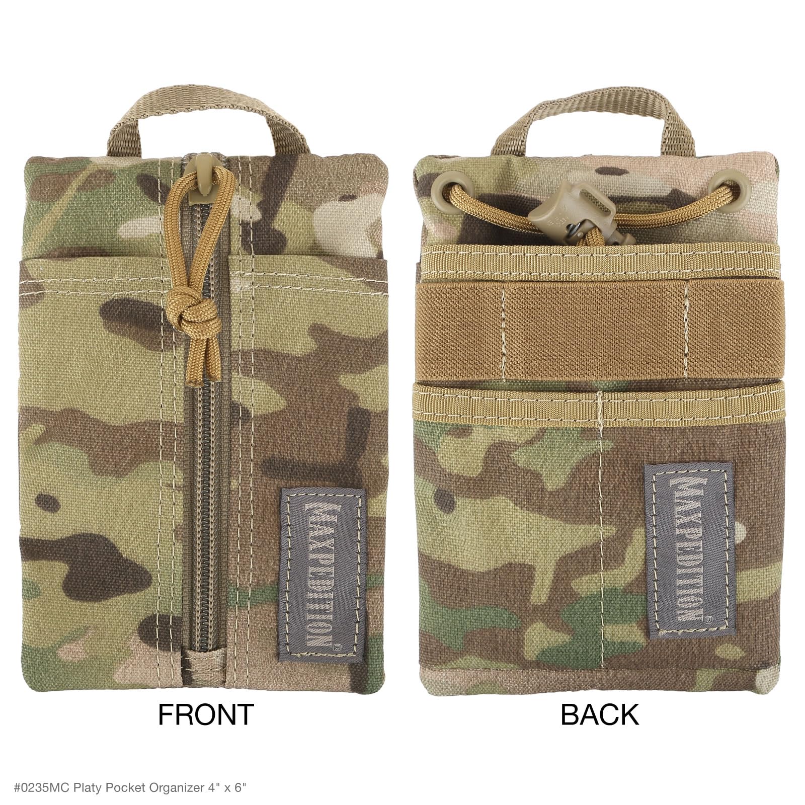 MAXPEDITION Platy - Organizer Tascabile da Uomo, Resistente, con Cordino in Paracord, può Contenere torce
