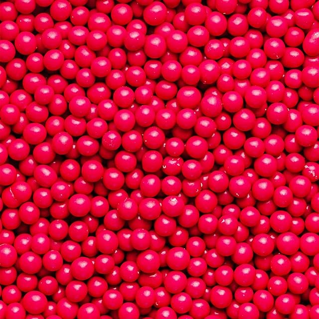 6mm Edible Chocolate Balls Cake or Cupcake Decoration Sprinkles (Hot Pink, 30g)