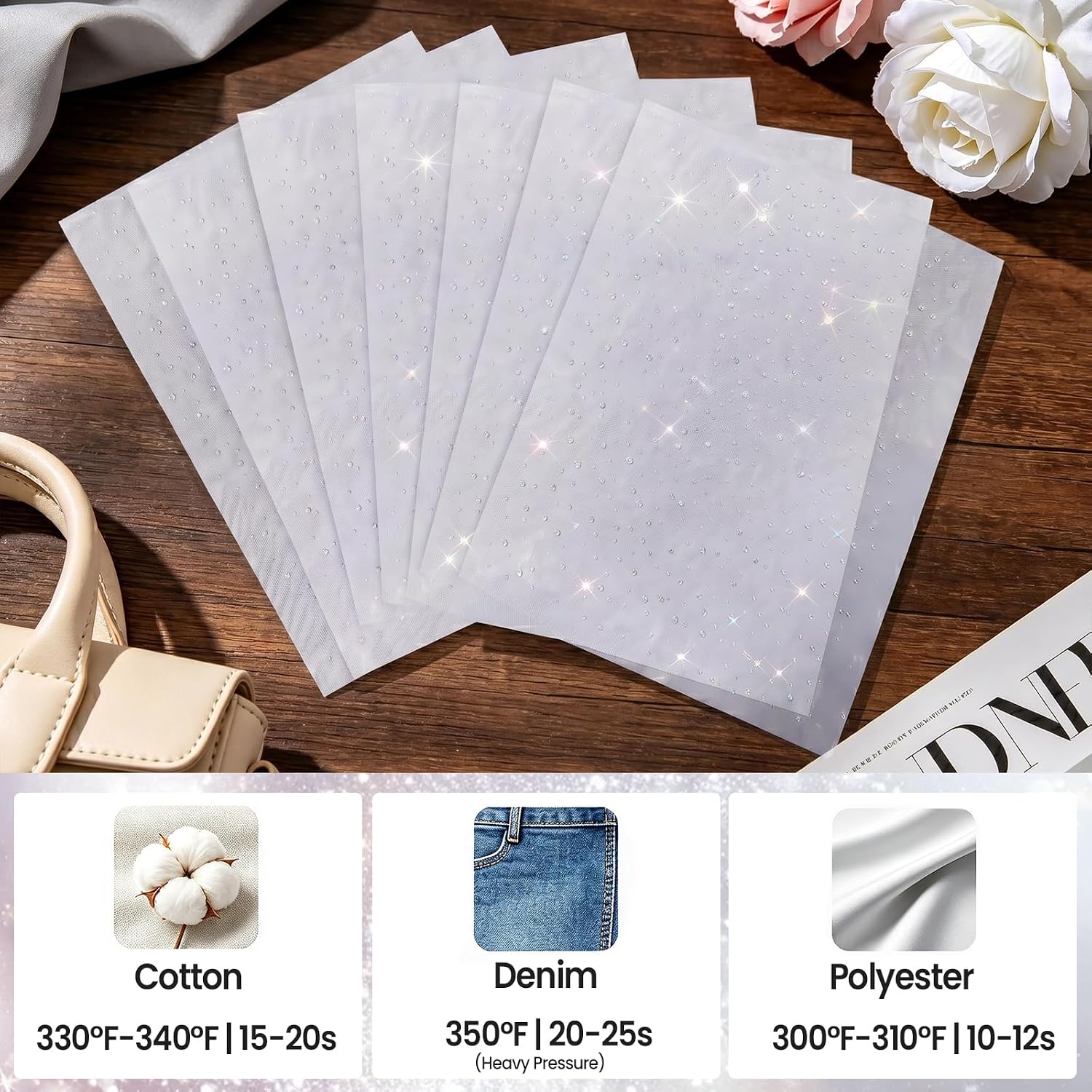 20 Pack Rhinestone Iron On Sheets, Mixed 2/4mm Glass Crystals Heat Transfer Rhinestones for DIY Clothing,Denim, Bags & Decor