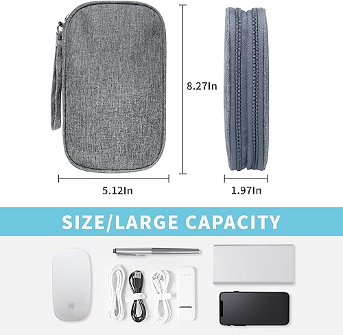 Miniatura 4 de Lcsmaokin Organizador de viaje electrónico bolsa de almacenamiento electrónica portátil impermeable para almacenamiento de cable de carga pequeño