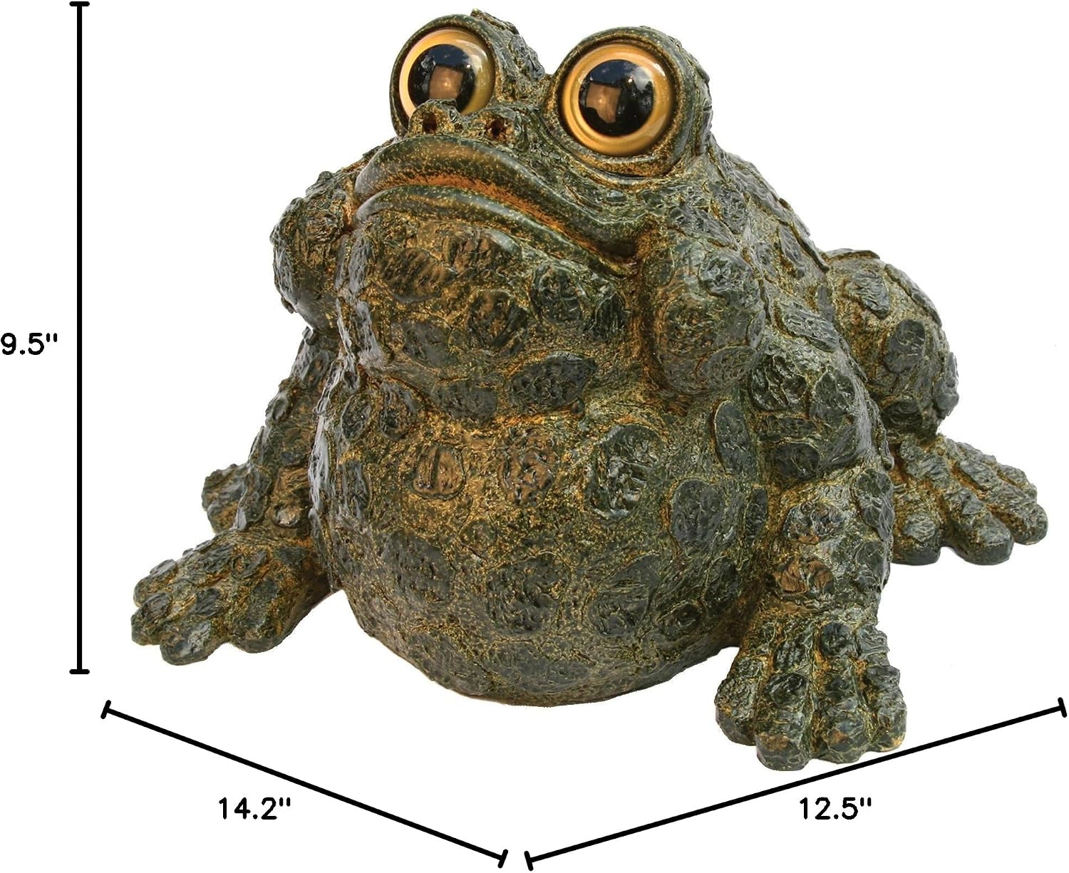 Ralph L Mossy Green Statue by Michael Carr Designs - Outdoor Frog Figurine for gardens, patios and lawns (50583G)