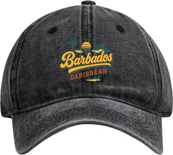 Barbados Caribbean Typographic Design Dad Hat Unisex Soft Baseball Cap