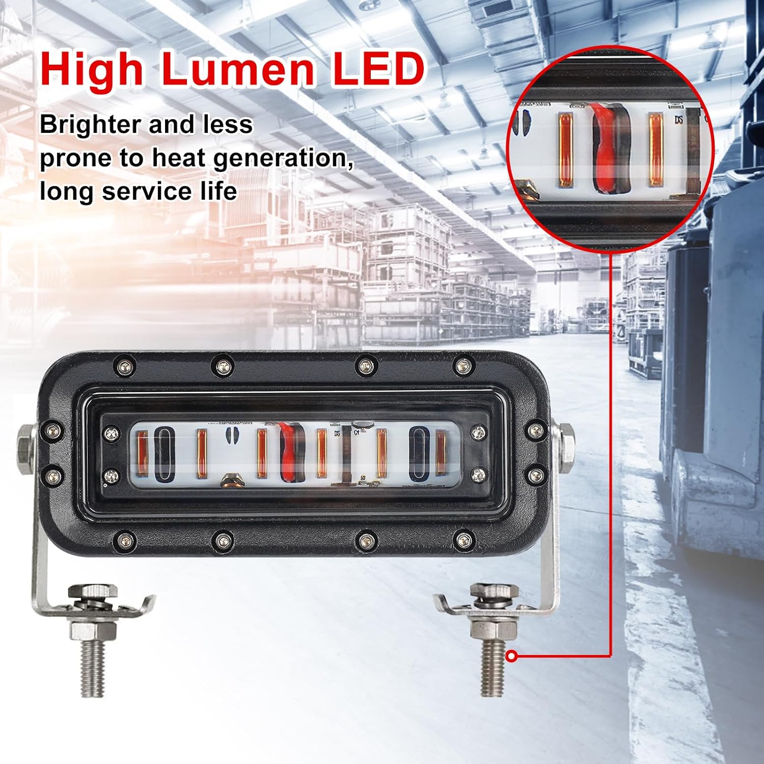 Forklift Safety Light LED Upgrade, Red Zone Danger Forklift Warning Light, Red Line Boundary Warehouse Work Lights Truck Security Indicator Lamp- 2Pack