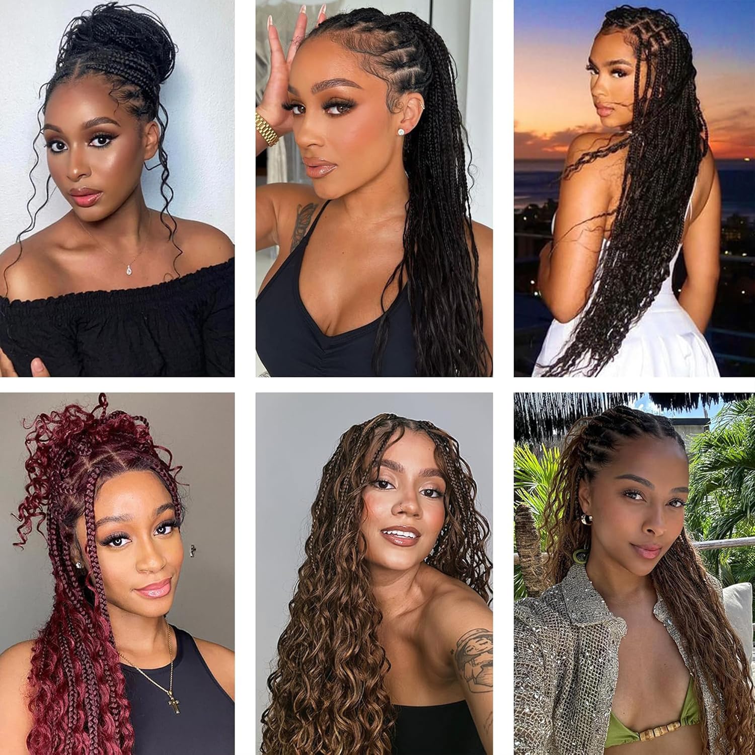 Human Braiding Hair for Boho Braids 24 inch Deep Wave Bulk Boho Hair for Braiding Wet and Wavy Burgundy Bundles Human Hair Extensions Bulk Bohemian 3 Bundles 150G Total #99J Color