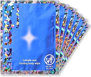 Cooling Body Wipes – Premium Menthol No Rinse Body Cleansing Wipes for Adults – Spa-Like Cleanse with Freezing Cold Menthol Tingle – Biodegradable & Travel Ready (6 Pack)