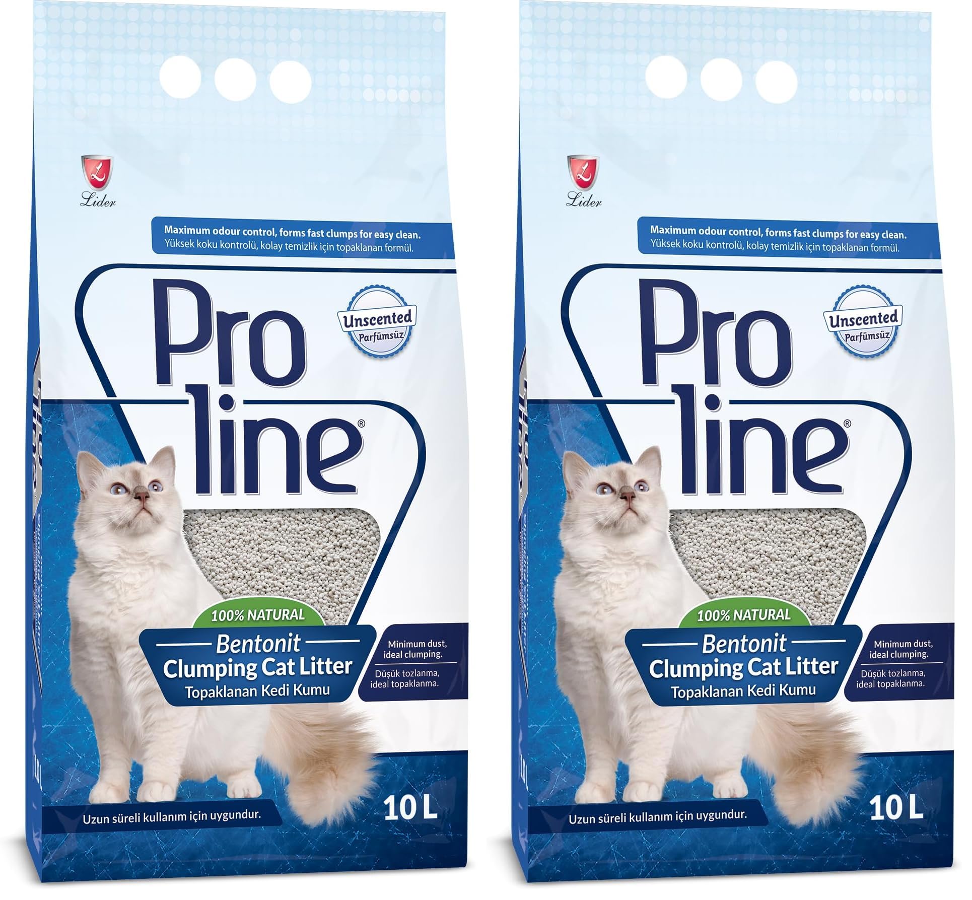 Proline Bentonit Kedi Kumu, 10 L (2 paketi)