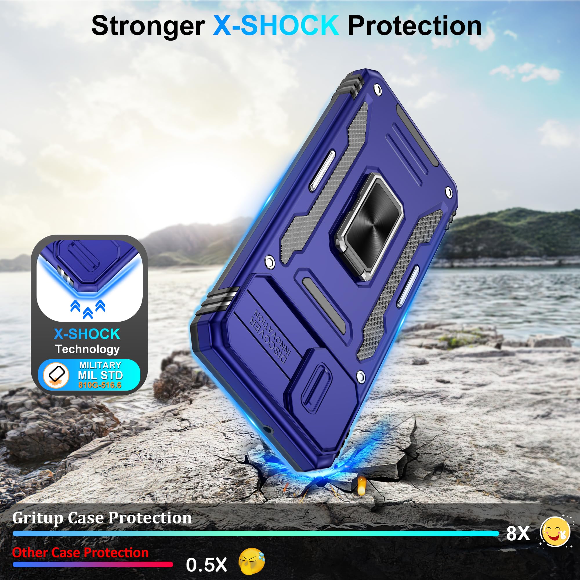 Amazon.com: Gritup for Samsung Galaxy A05 Case with Slide Camera 