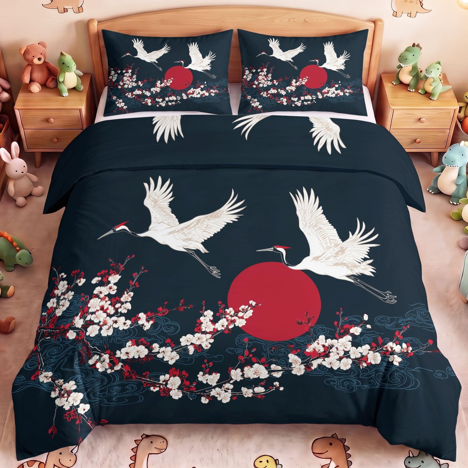 Générique Komplet pościeli 260 x 240 cm dwustronny z japońskim wzorem Zen