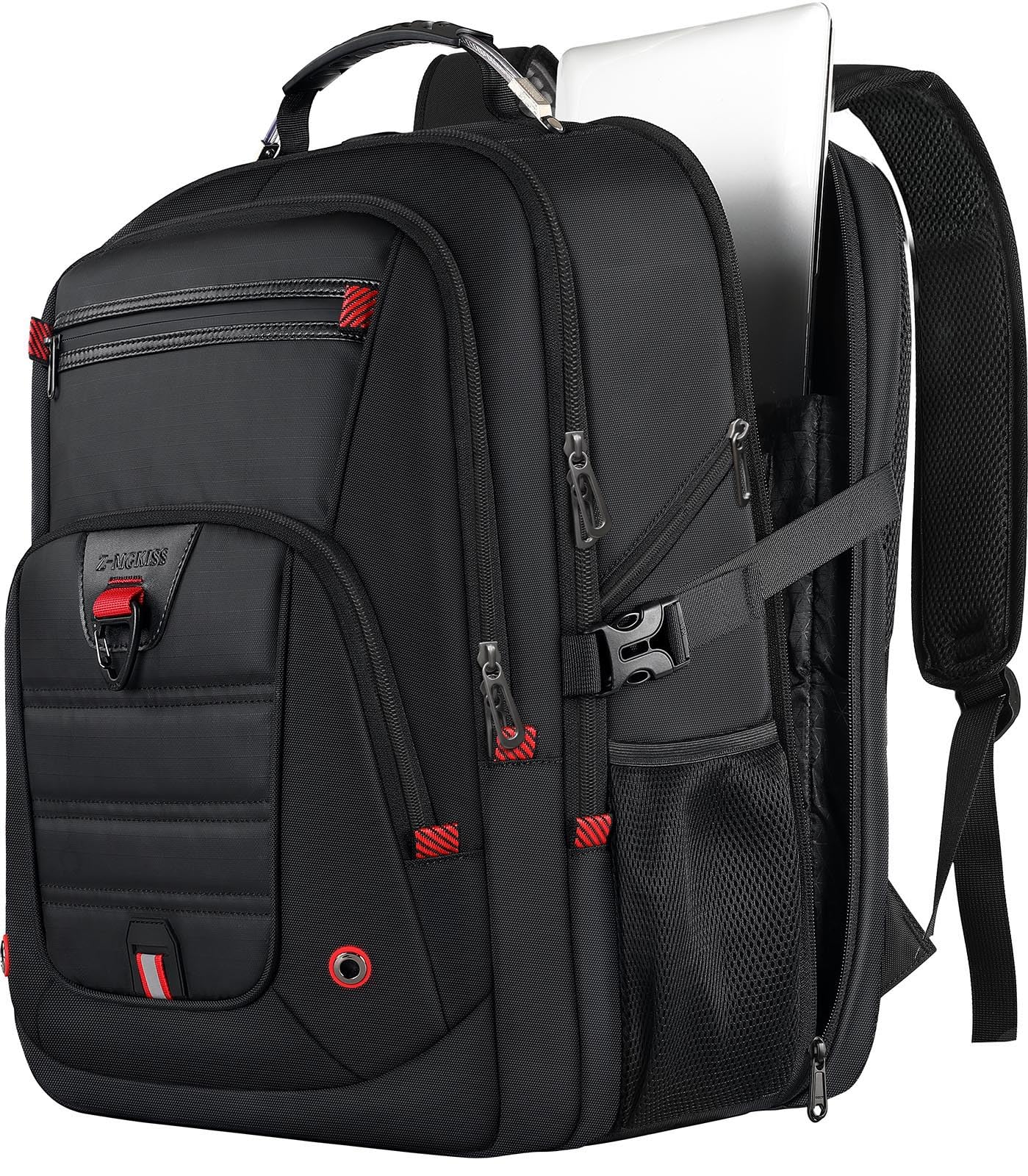 Extra Large Travel Backpack With 52L Capacity, Long-Term Durability TSA Backpack, Anti-Theft 17.3" Big Business Laptop Backpack for Men&Women, Water Resistant College Rucksack Bag, Black