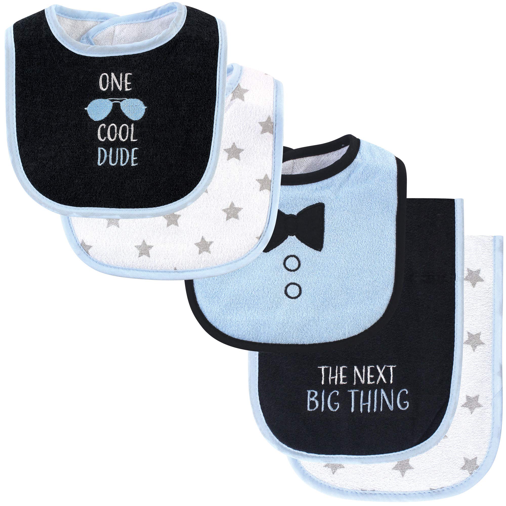 Hudson Baby Unisex Baby Cotton Terry Bib and Burp Cloth Set, One Cool Dude, One Size