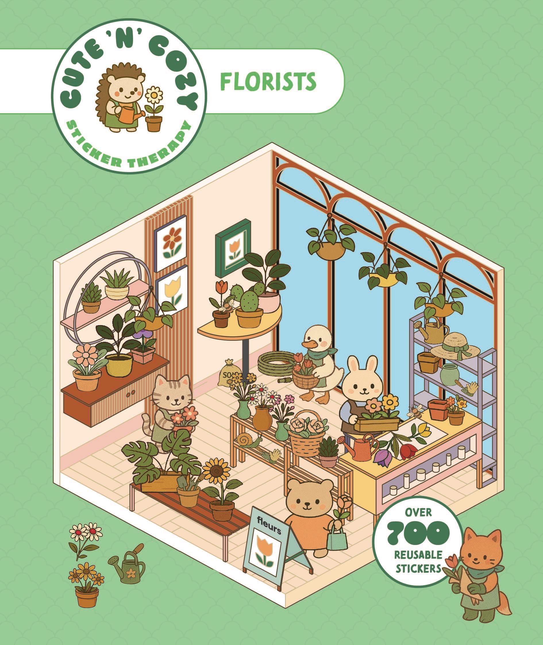 Cute 'n' Cozy Sticker Therapy: Florists: Over 700 reusable stickers!