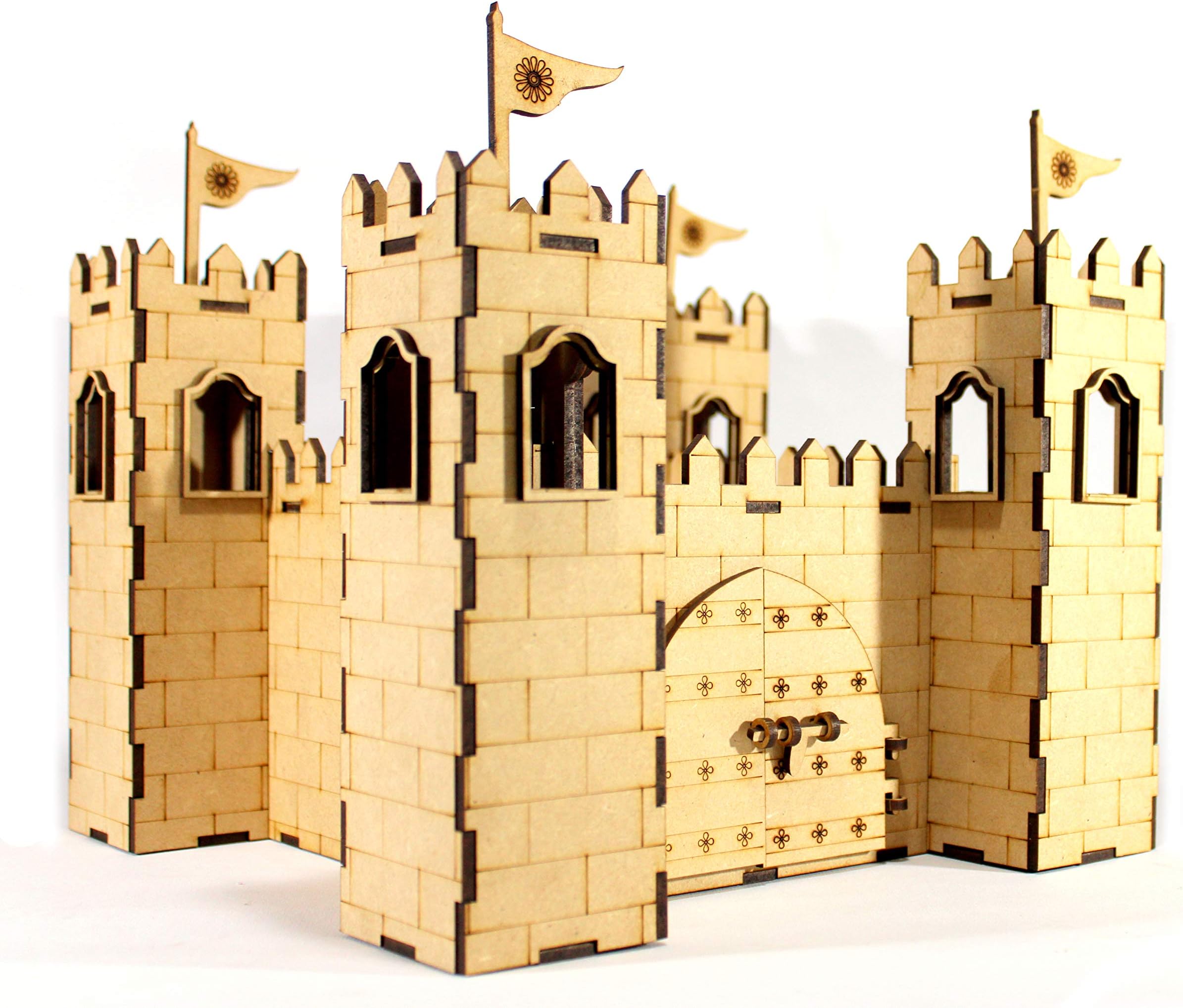 StonKraft Wooden 3D Puzzle Home Decor, Construction Toy, Modeling Kit, School Project - Easy To Assemble (Castle), Teen