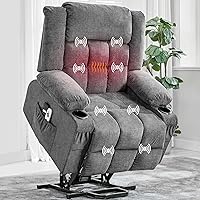 Garvee Power Lift Recliner Chair with Massage, Heat & 3 Positions for Seniors - 350lb Lift Assist, USB Ports, Cup Holders