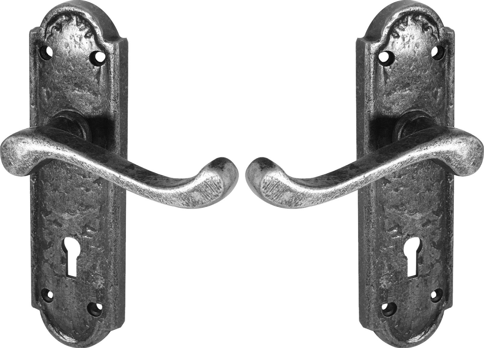 Frelan Z119 Pewter Locking Exterior Door Handle, Turnberry