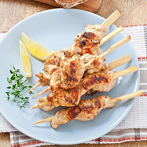 Miniatura 4 de CompoBambu 200 pinchos de bambú para fiestas, palillos de cóctel de 4.7 pulgadas para frutas, palillos de dientes para aperitivos, palillos de