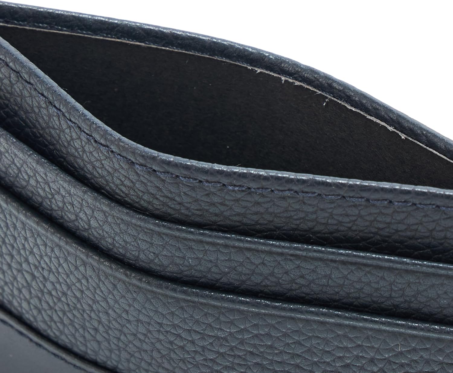 HUGO, Stacked Logo Leather Credit Card Case, navy zone, One Size - Image 4