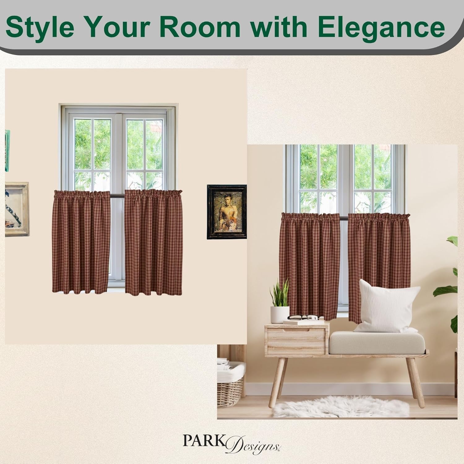 Sturbridge Wine 72"X36" Curtain Tiers