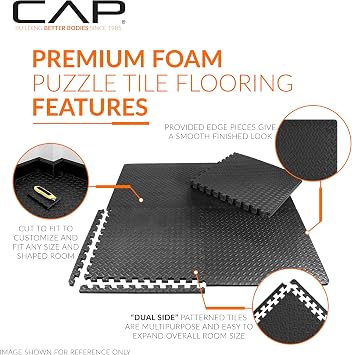 CAP Puzzle Exercise Mats | 1 Thick EVA Interlocking Foam Tiles for Home Gym Flooring | Multiple Options