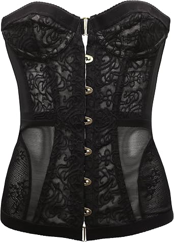 bslingerie Women Mesh See Through Push Up Overbust Bustier Corset Going Out Bra Top
