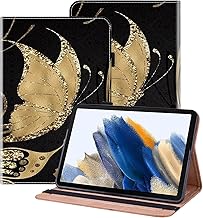 BOLELAW Hülle für Lenovo Idea Tab Pro 12.7 Zoll 2025 (TB373FU) PU Leder Folio Case mit Stifthalter, Kartenschlitz, Standfunktion Tablet Hülle für Lenovo Idea Tab Pro, Goldschmetterling