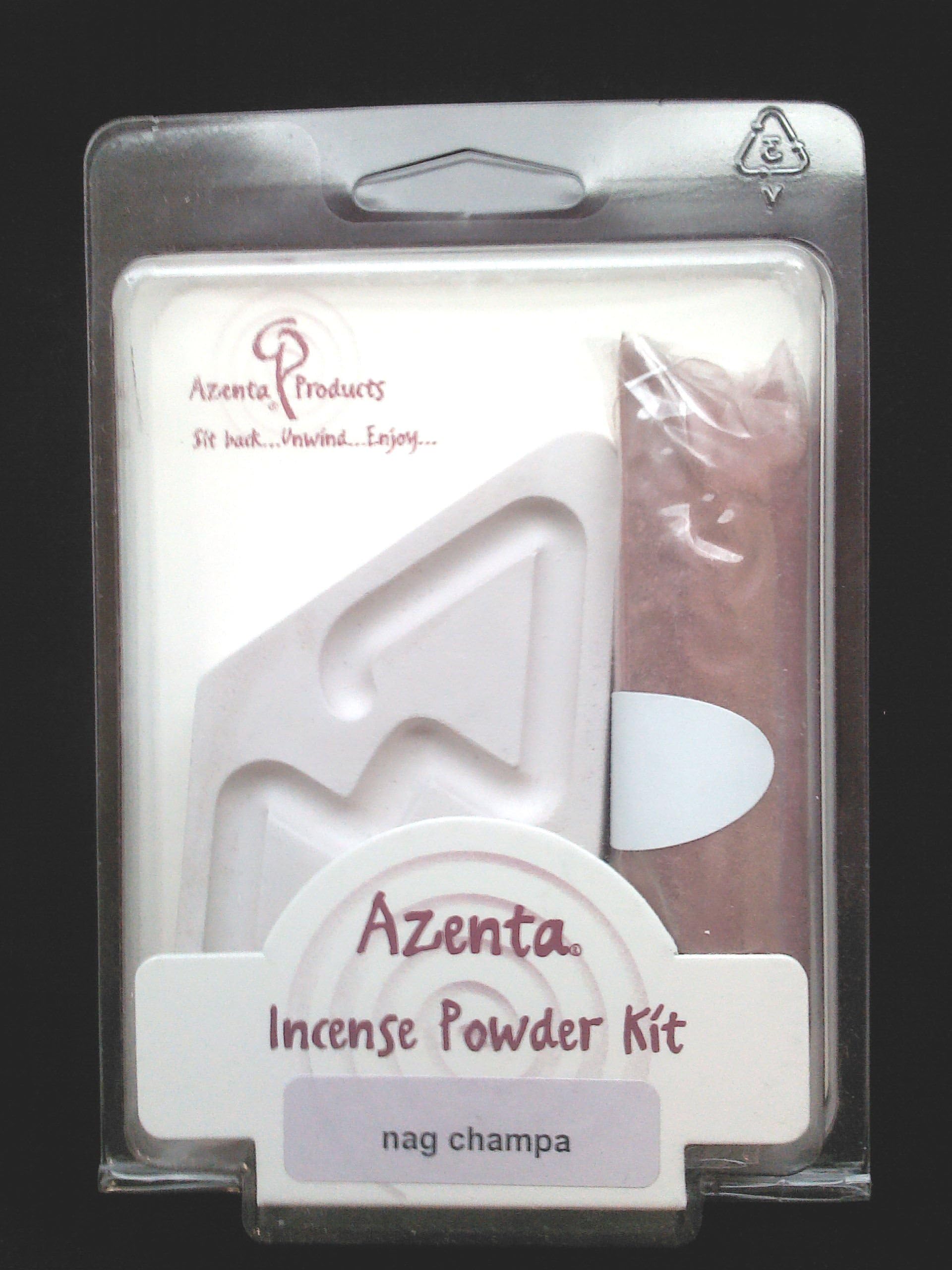 Azenta Incense Powder and Stone Incense Burner Starter Kit ~ 30 Minute Diamond Burner & Nag Champa Incense Powder