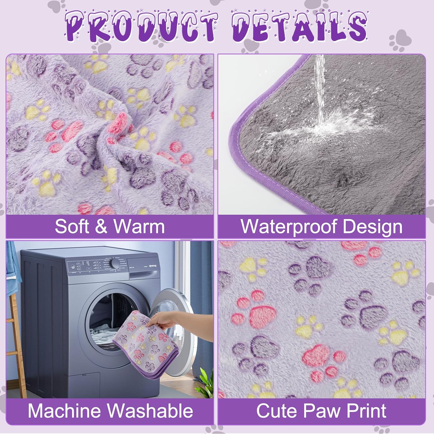 YUEPET Waterproof Guinea Pig Blankets Washable 6 Pack Small Animal Fleece Cage Liners Pet Soft Sleep Mat Pad Cover Warm Flannel Throw for Hamster Guinea Pig Rabbit Chinchilla Hedgehog Ferret 35"×24"