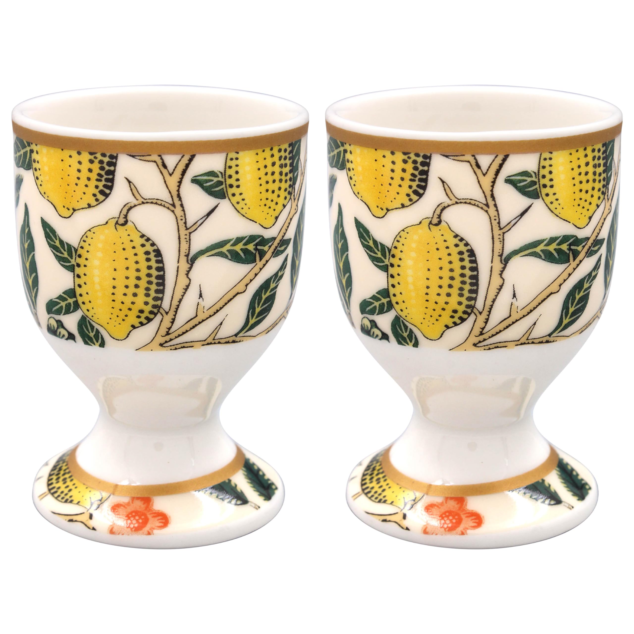 Egg Cups Fine China 2Pcs Egg Holders W. Morris Fruits Design Kitchen Breakfast