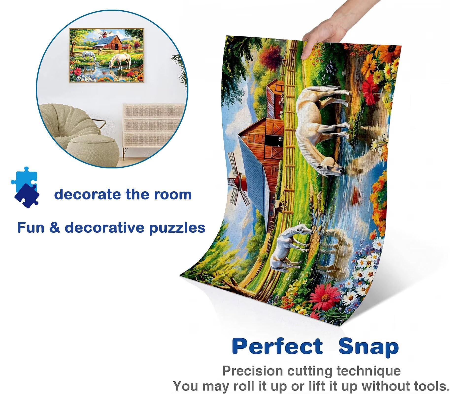 Puzzle 2000 Teile, Holzpuzzle Erwachsene - Impossible Puzzle 99.5 x 70.5 cm niffliges Denkspiel & Denksport für Frauen & Männer, Familienspiel, Home Dekor, Geschenk für Frauen Landschaft Tier w0-384