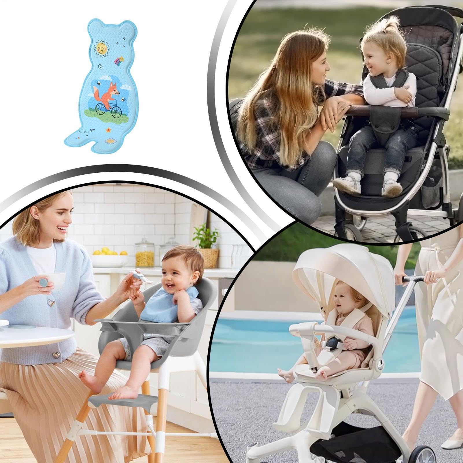 Kinderwagen Kühlpad Sitzauflage Matte,Atmungsaktive Kinder Eissitzmatte - Kühlendes Sitzkissen - Für Baby-Stubenwagen, Baby-Schaukelstuhl, Camping, Reisen, Outdoor Und Park
