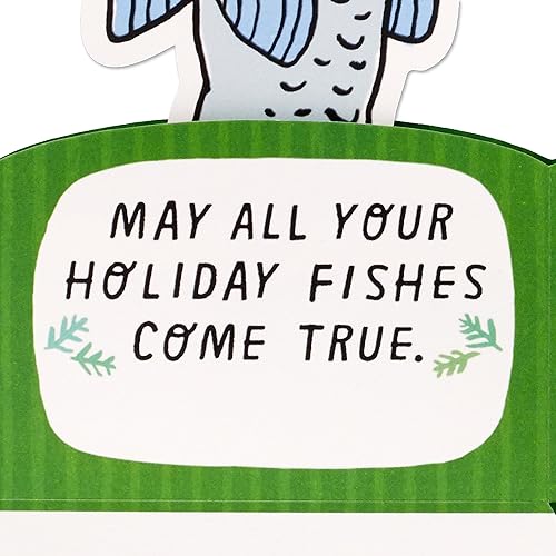 Miniatura 3 de Hallmark Paper Wonder Shoebox - Tarjeta de Navidad divertida desplegable (pez de bacalao de Navidad)