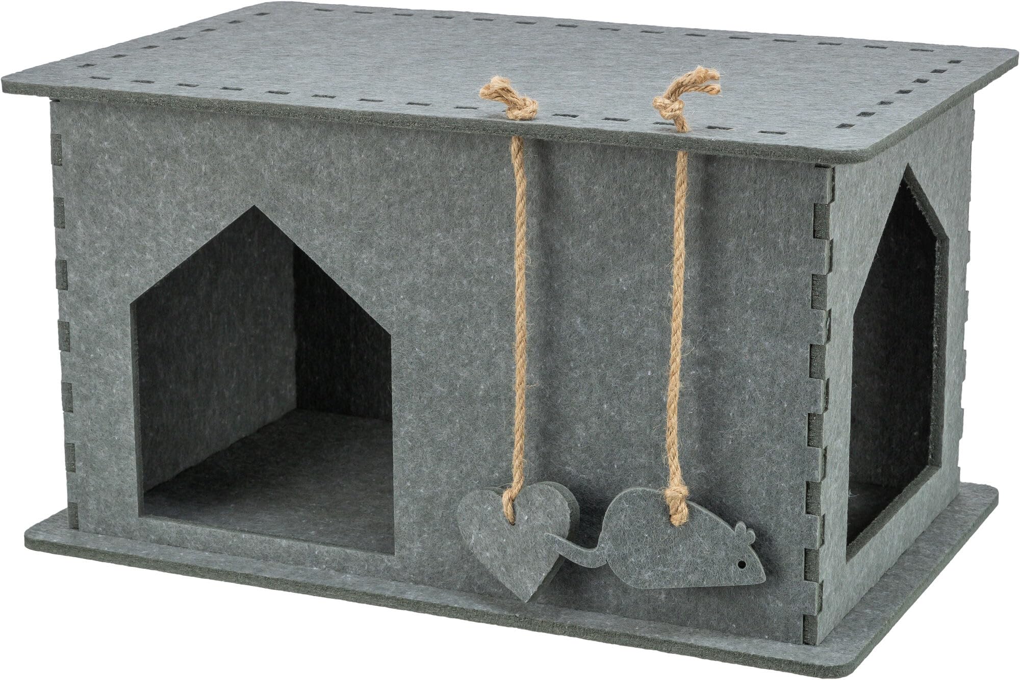 TRIXIE Katzenhöhle Lene, kuschelig & waschbar – 54 x 30 x 35 cm, grau