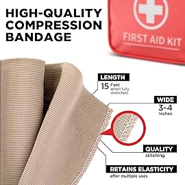 Premium Elastic Bandage Wrap - 8pk (4x3, 4x4) + 24 Extra Clips - Strong Compression Bandage Wrap - Wrist, Ankle, Foot, Knee Wrap