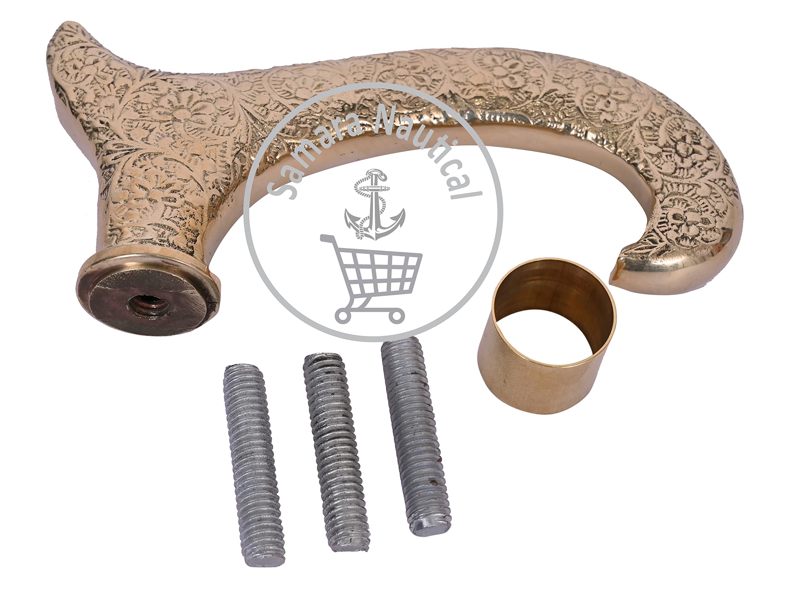 Samara NauticalDerby Canes and Walking Sticks with Brass Handle - Affordable Gift Wooden Decorative Walking Cane Fashion Statement for Men/Women/Seniors