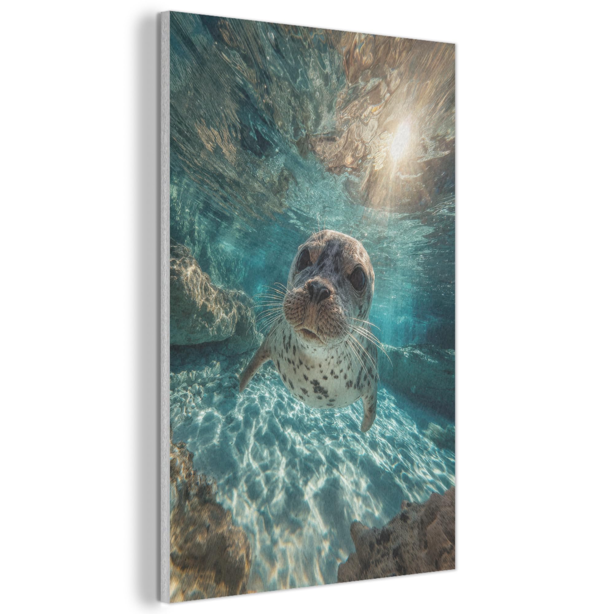 MuchoWow© Felt Panel 60x90 cm Room Style Piece Wallfillers Visual Display Decoration Wall Art Seal - Water - Blue